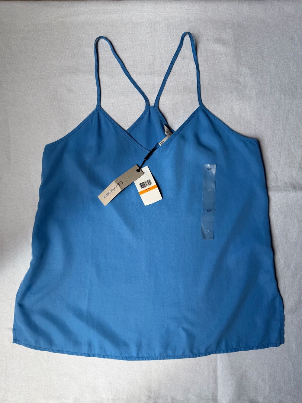 Calvin Klein Jeans Bright Blue Spaghetti Strap V-Neck Tank